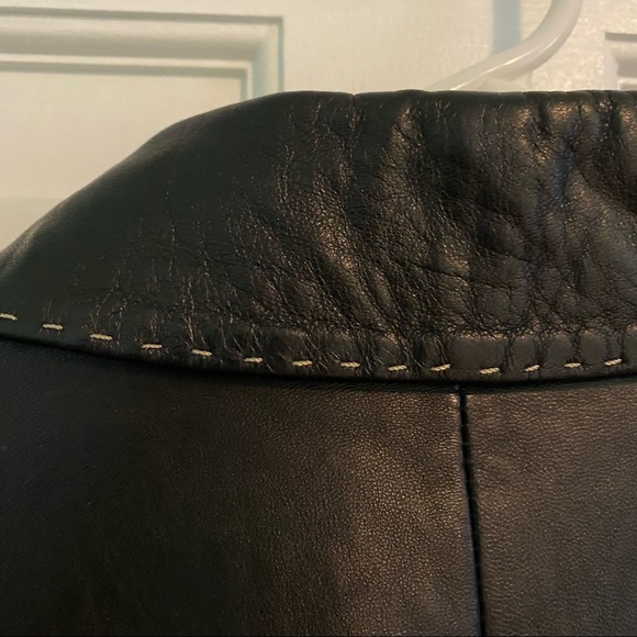 Black Leather Jacket with stitching detail - Picture 4 of 11